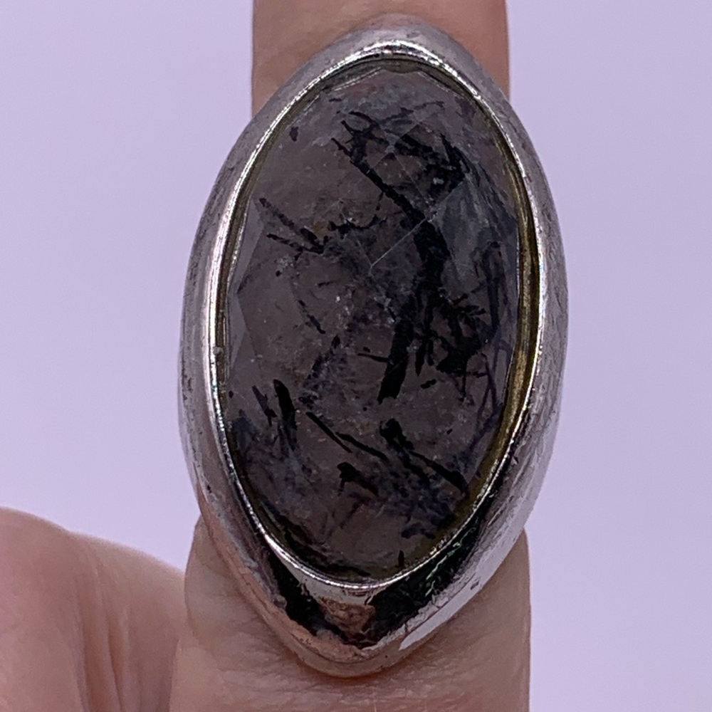 Large Rutilated Rutile Quartz Statement Ring, size 6 3/4 - Picture 6 of 11